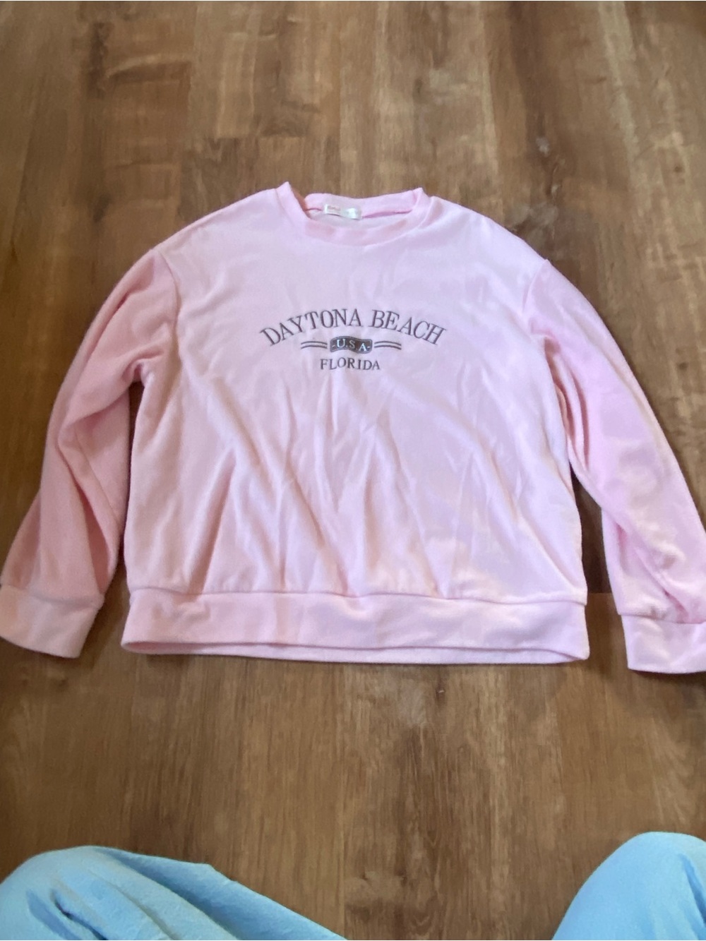ROMWE Pink 'Daytona Beach' Crewneck Sweatshirt